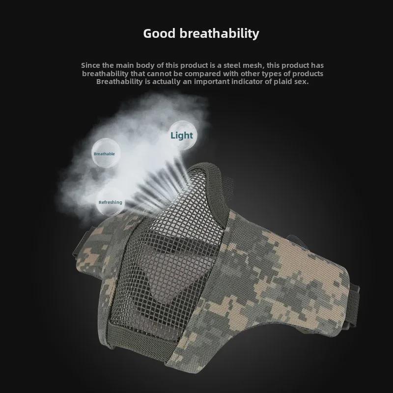 Outdoor Cycling Breathable Steel Wire Tactical Mask for CS Field Protection