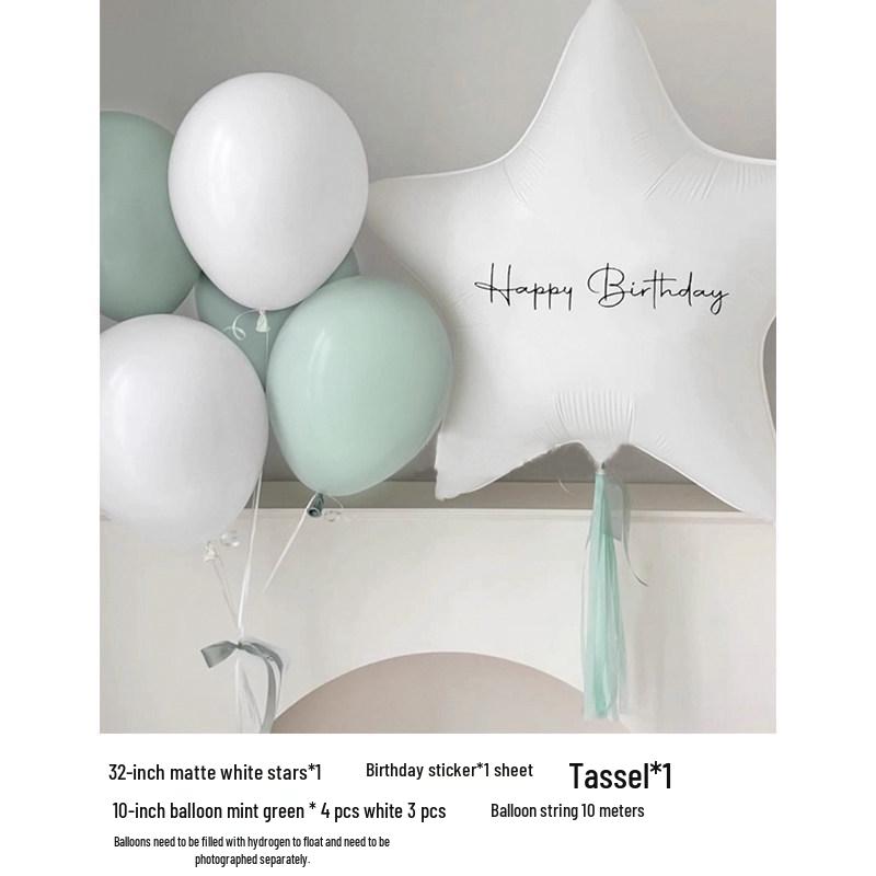 Extra-Large Five-Point Star Balloon Foil Decoration for Children's Birthday Backdrop