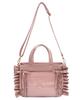 WEGO Sparkling Lace-Up Frilled Shoulder Bag, Decorative Bag, Clear Bag, Perfect Gift for Live Events, Women's, Size F, Pink