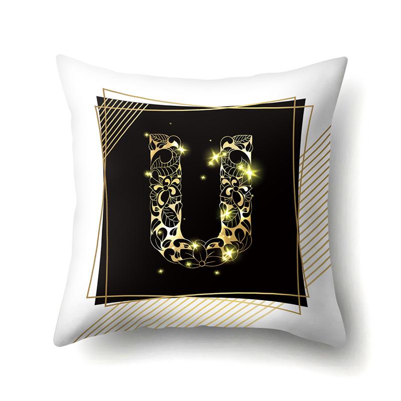Polyester Pillowcase 26 English Letters Sofa Pillow Bedside Cushion Car Lumbar Cushion Office