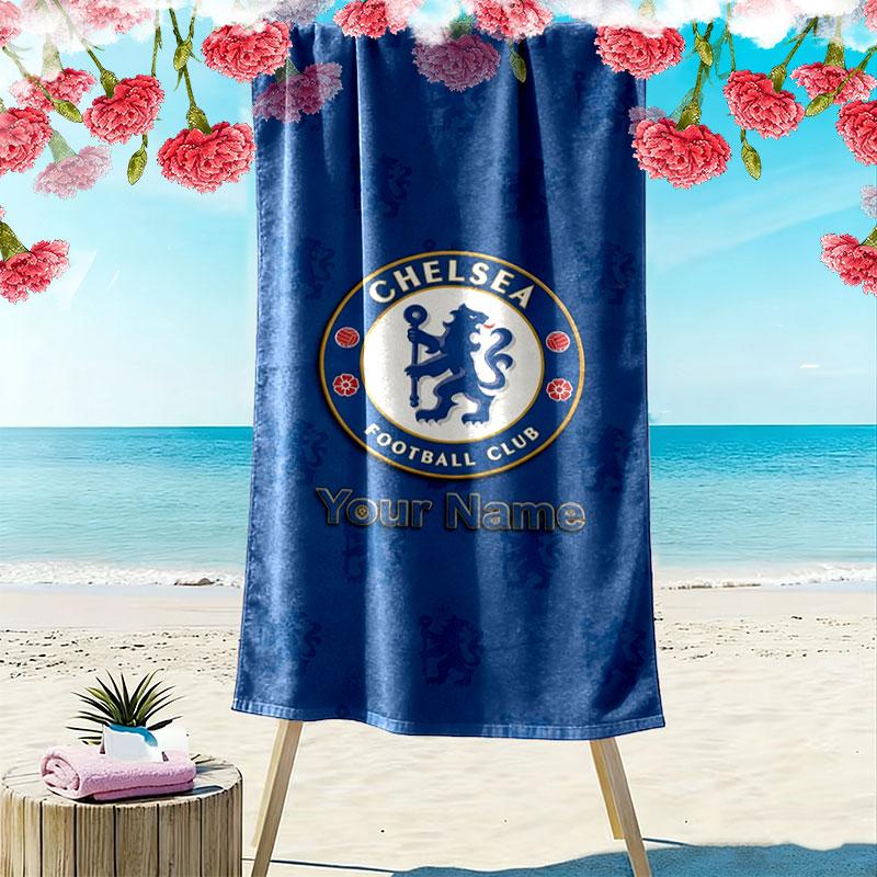 Chelsea F Custom Name Print Beach Towel, Large Soft Quick Dry Towel for Beach Camping Swimming
