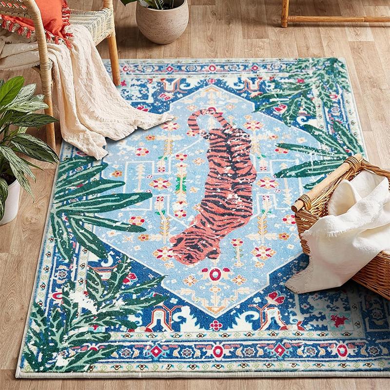 Living Room Carpet Non-Slip Machine Washable Easy To Fold Bedroom Rug Imitation Cashmere Retro Large Size Floor Mat Alfombra