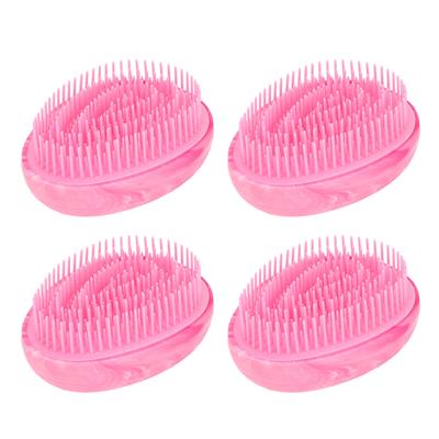 4pcs Cepillo Desenredante Forma de Huevo Rojo Rosado Efecto Mármol Brillante Peine de Peinado Portátil Cepillo para el Cabello
