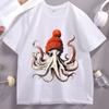2026 Hot Sale Funny Octopus Wearing Beanie Retro T-Shirt Unisex Funny T Shirt 90s Graphic Tee Cotton Short Sleeve Male Tees Y2k Clothing Top