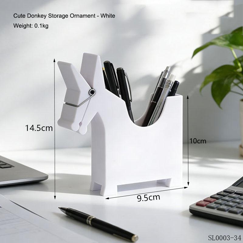 Cute Donkey Storage Ornament Small Horse Pen Holder Note Holder Multifunctional Storage Box Home Office Desktop Decoration Gift