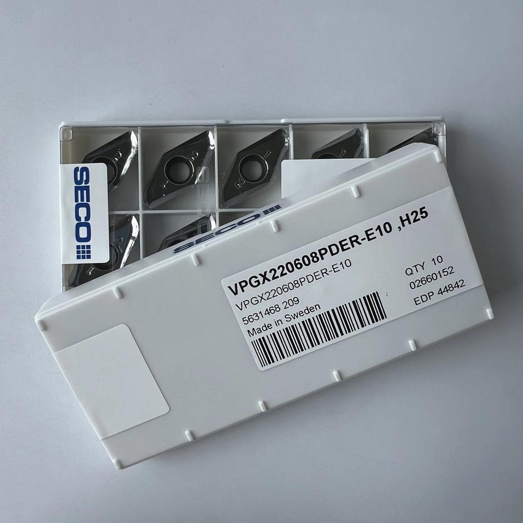 VPGX220608PDER-E10, H25 / Industrial indexable Carbide Inserts 10 Pcs