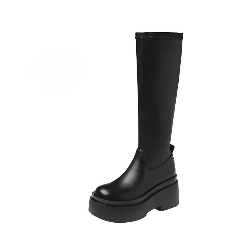 

Сапоги на платформе и каблуке до колена, женская мода, женские длинные сапоги в стиле рыцаря, осенне-зимняя женская обувь 39