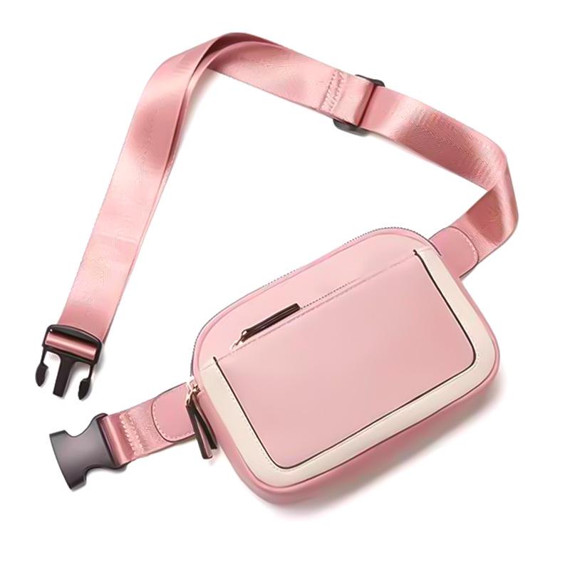 Unisex crossbody ledvinka z PU kůže s nastavitelným popruhem