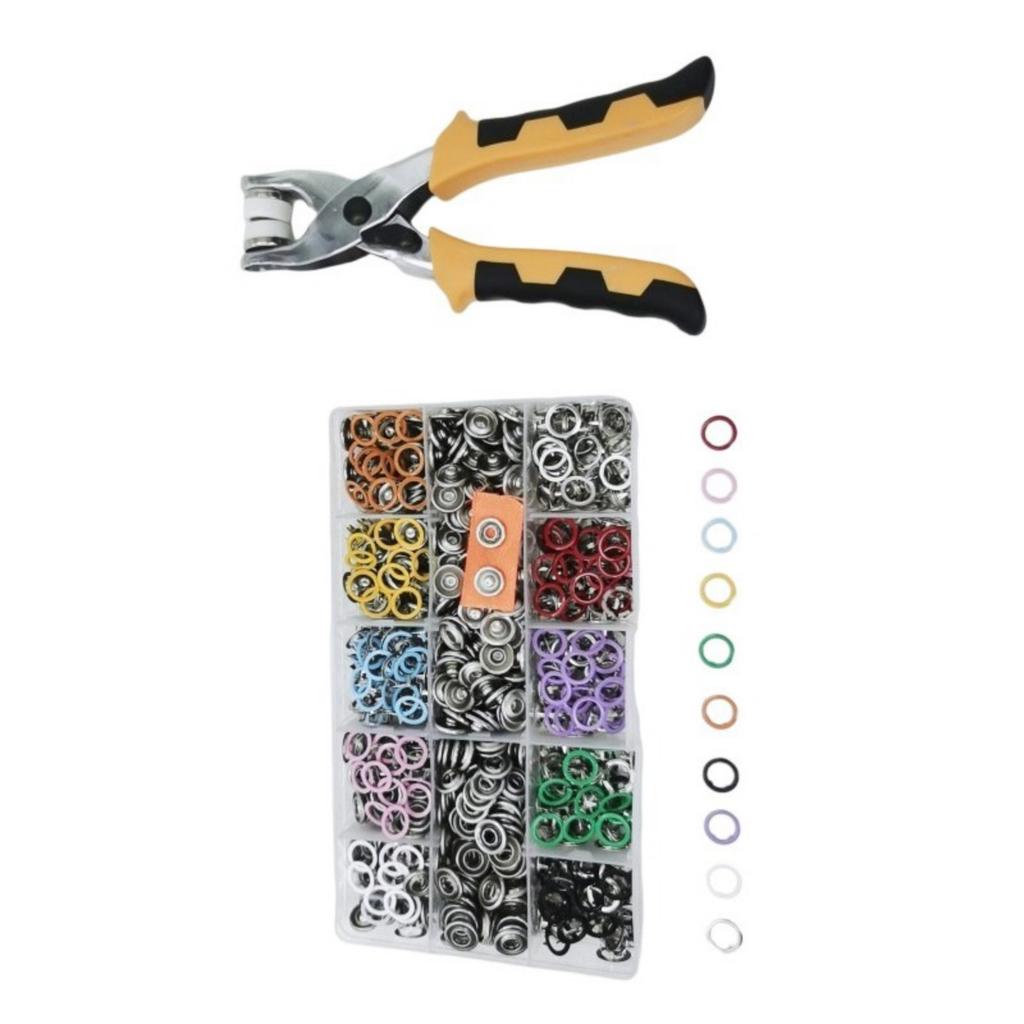 200set 11mm Metal Snap Button Fasteners With Tool Plier For Clothing Shoes Bags Craft Projects Garments And Accessories