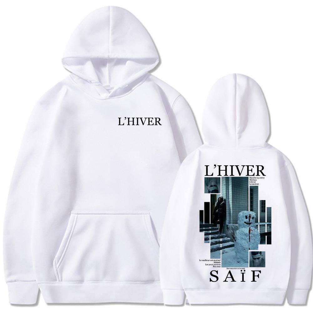Rapper L'HIVER Saif Album Hoodies Men's Women Hip Hop Fleece Pullover Sweatshirt Retro Long Sleeve Oversized Hoodie Streetwear
