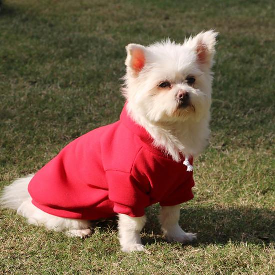Pet Sweatshirt Solid Color Keep Warmth Soft Texture Fashion Pet Hoodie Costume