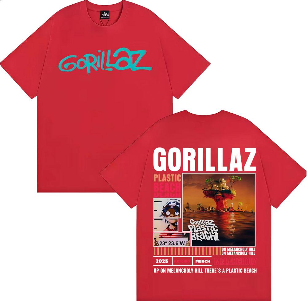 Rock Band Gorillaz Merch T Shirt Unisex Women Clothing Vintage Fashion Cartoon Tshirts Cotton Casual Oversized T Shirts Streetwear