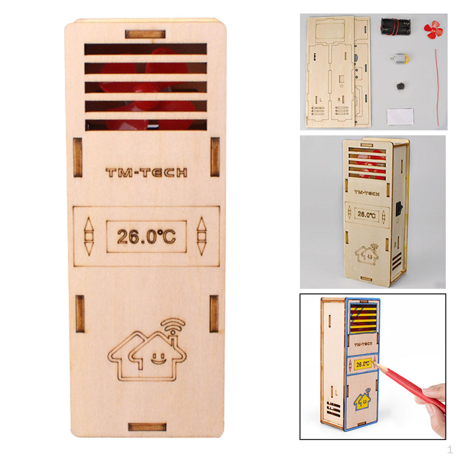 DIY Air Conditioner Model Kit Wooden Kids,Science Experiment Kits,Wood Electric Building Project for