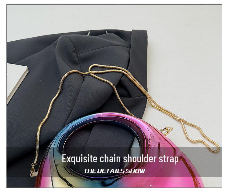 Wysokiej klasy kolorowa torebka wieczorowa w kształcie półksiężyca - Modna europejska i amerykańska moda 2025, damska torba na ramię crossbody