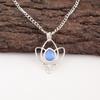Dark Blue Cat's Eye Gemstone 925 Sterling Silver Jewelry Handmade Chain Pendant PP-38-46