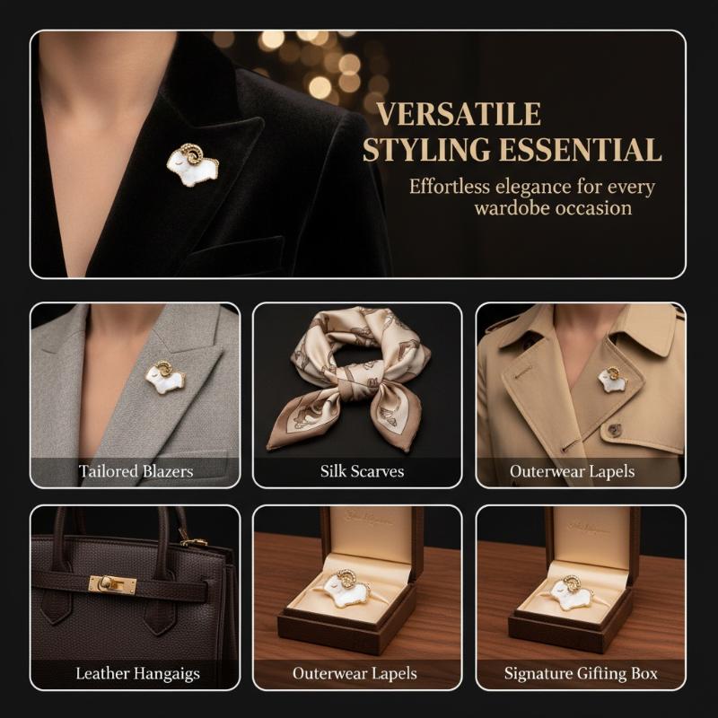 Stylish Mother-Of-Pearl Broochpremium Quality Elegant Lapel 2027 Zodiac Sheep Accessory Niche, Design-Forward Style