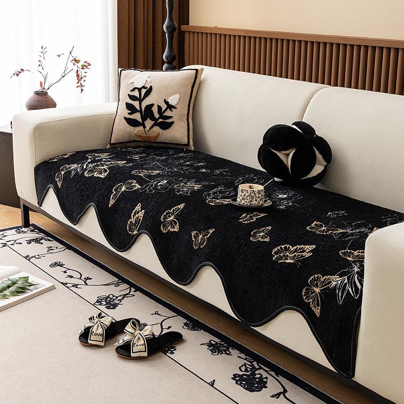 Universal Four-Season Special-Shaped Sofa Cushion Chenier Non-Slip Leather Sofa Cushion Light Luxury High-End Cover Cloth Towel Simple