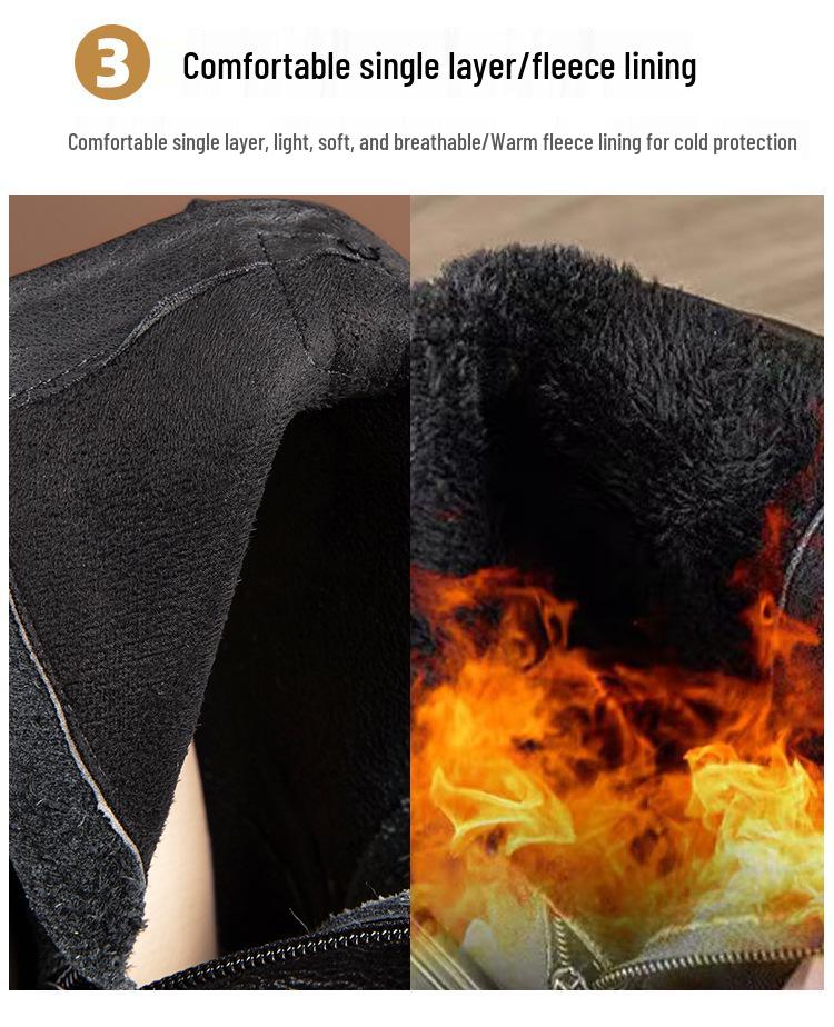 Women's Genuine Leather Martin Boots - Thick Sole, High Heel, Petite Height Boost, Versatile British Style for Autumn/Winter.