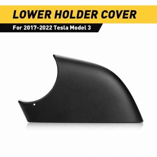 Fit 2017-22 Tesla Model Black 3 Side Driver Mirror Cover Rearview Holder Lower