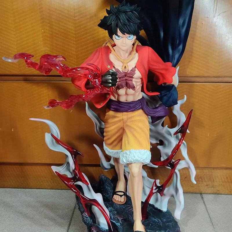 

In Stock Genuine Ghost Island Marching Luffy 70cm Pvc Statue - Anime Collectible Wano Arc Edition Model 70cm