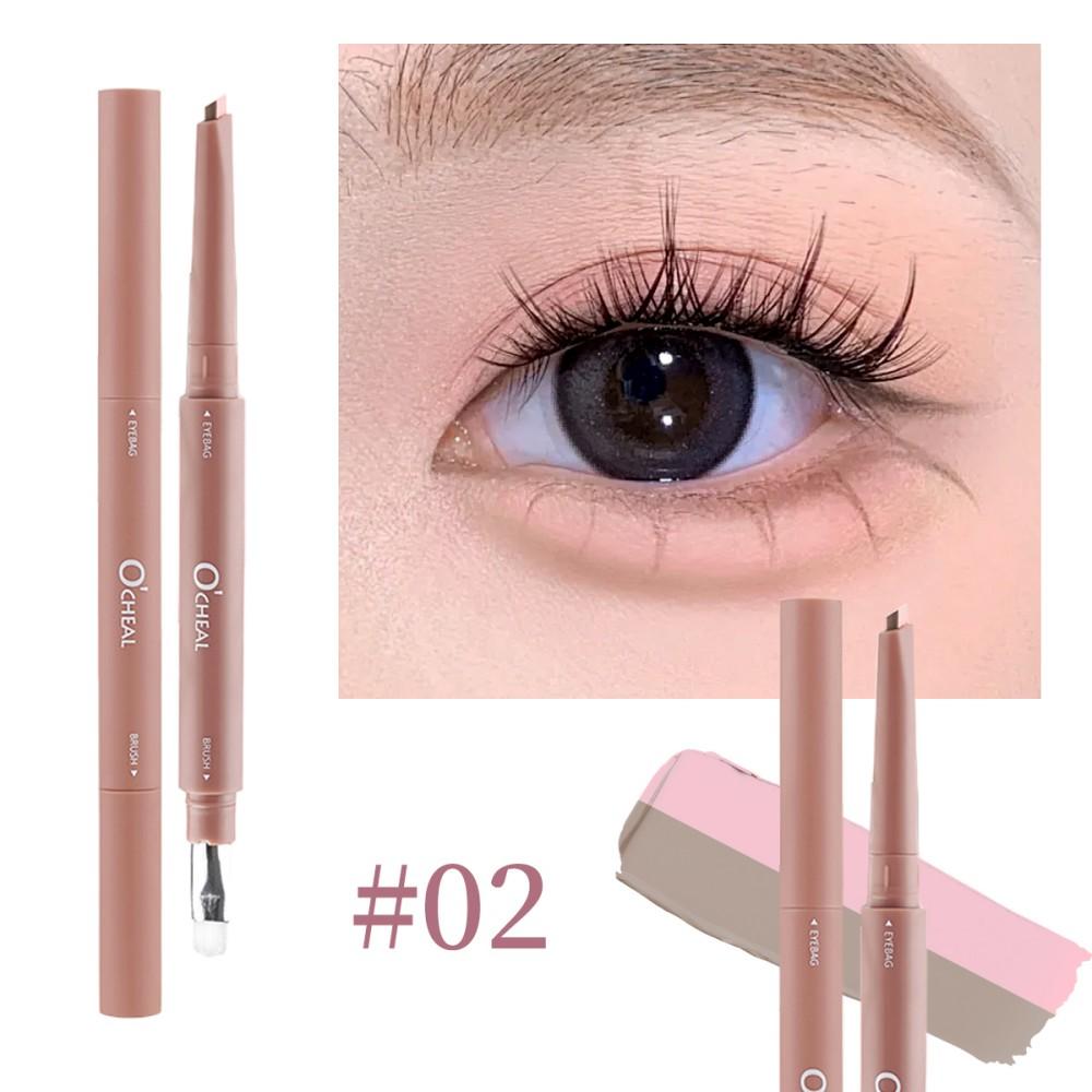 2-in-1 Bicolor Seidenraupen Stift Nude Pink Unter-Auge Matt Aufhellender Lidschattenstift Lidschatten Aufhellender Make-up Stift