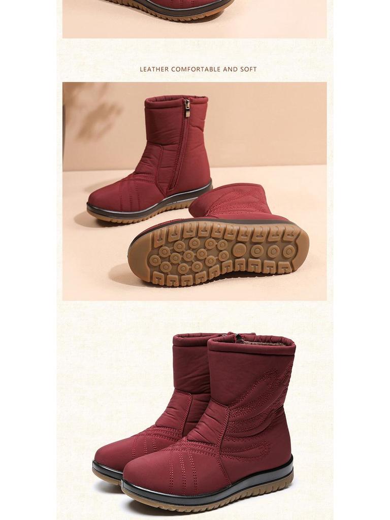 Damskie wodoodporne antypoślizgowe buty śnieżne: Plus aksamit zapewniający ciepło, idealny dla osób w średnim i starszym wieku.