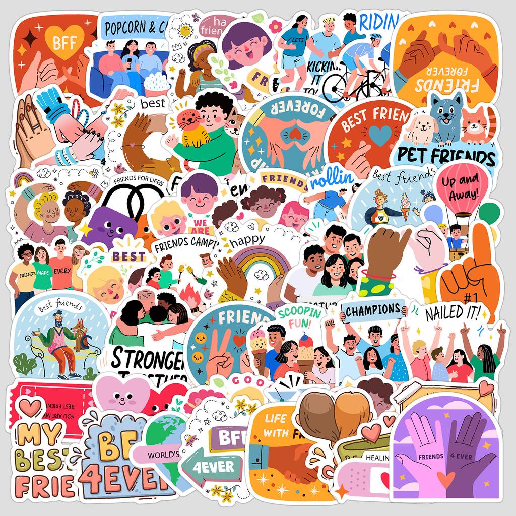 50 Nordic Friendship Day Graffiti Stickers Creative Stationery Stickers Water Cup Computer Waterproof Decorative Stickers