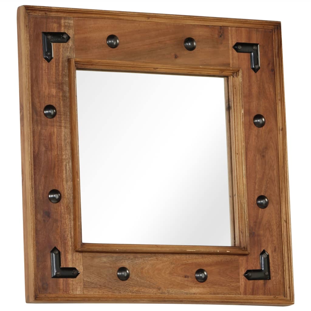Mirror Made of Solid Acacia Wood 50x50 cm