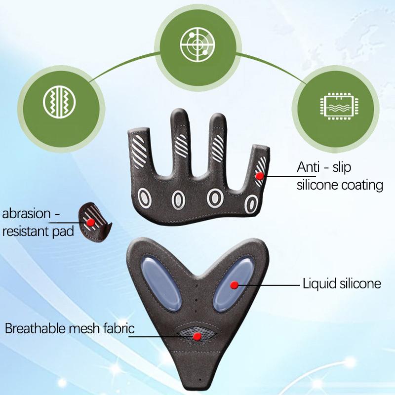 Anti Slip Shock Absorbing Ice Silk Fitness Cycling Gloves for Men Women Summer Breathable Yoga Sports Train Gloves