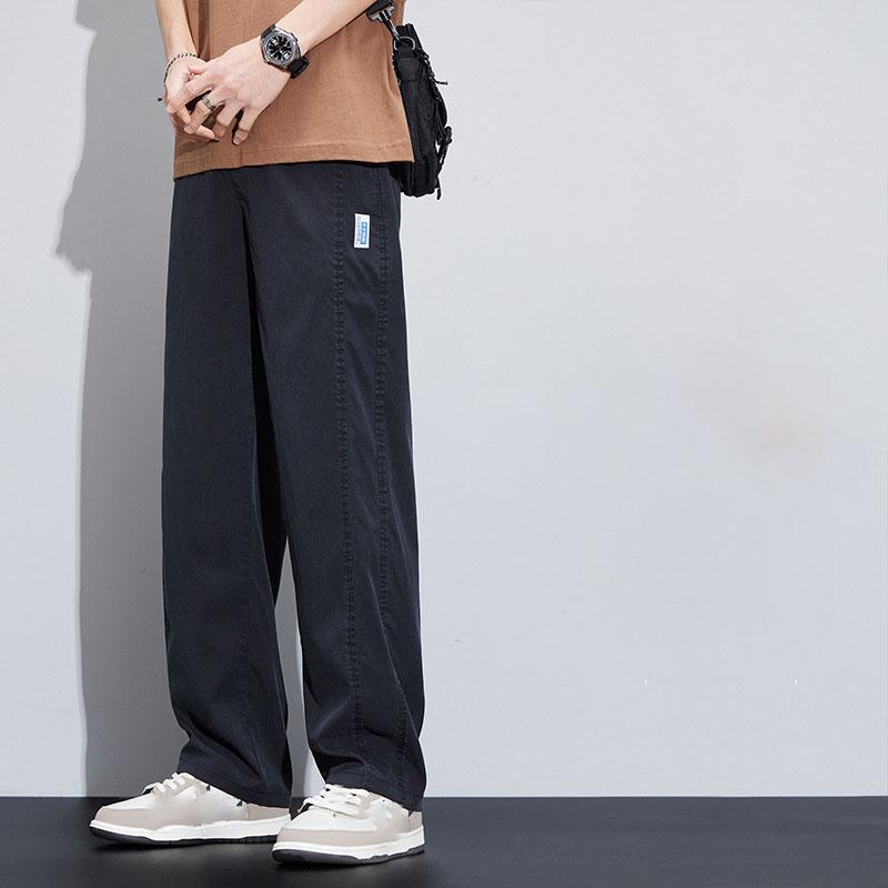 Pánské vysoce kvalitní letní ultratenké měkké lyocellové pánské ležérní kalhoty s elastickým pasem prodyšné volné rovné kalhoty plus size