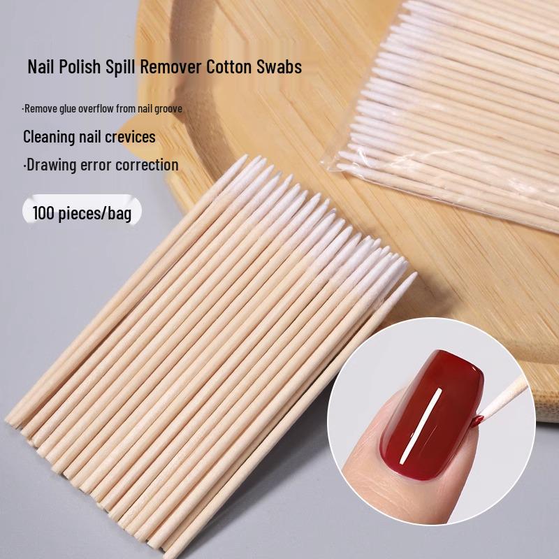 Bavlněné tyčinky proti přetékání pro nail art pro čisté drážky a odstraňování nečistot