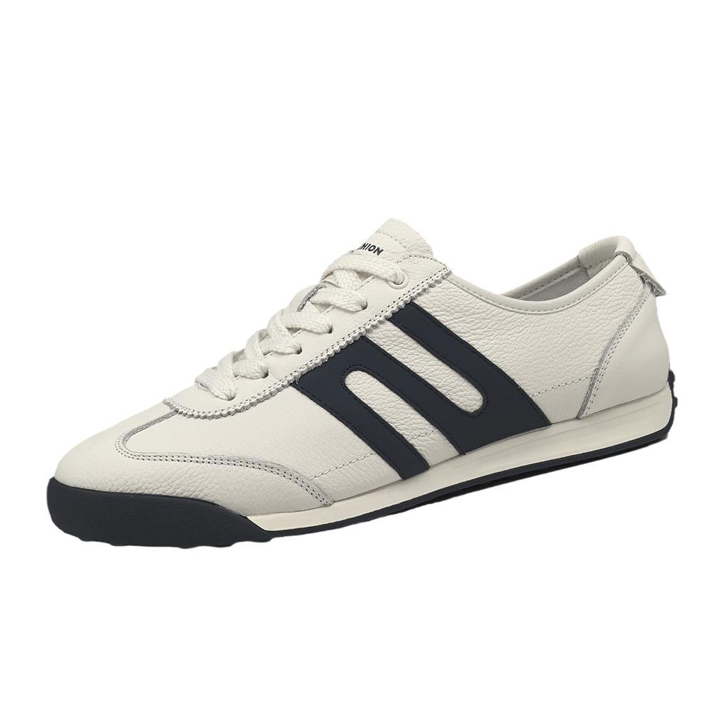 High-End Men'S Casual Shoes Leather Board Shoes Men'S Trend Versatile Shoes European Station Men'S Shoes White Shoes German Training Shoes