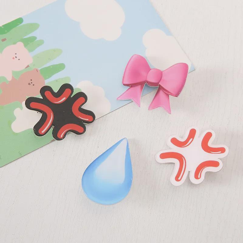 Expression Hairpin Set: Sweat Drop, Speechless, Soybean, Water Drop, Side Clip, Trendy Headdress