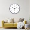 Relógio de Parede Analógico Metálico Elegante, Movimento Silencioso, Indicador de Hora com Linhas Marcantes (12 Polegadas, Moldura Prateada)