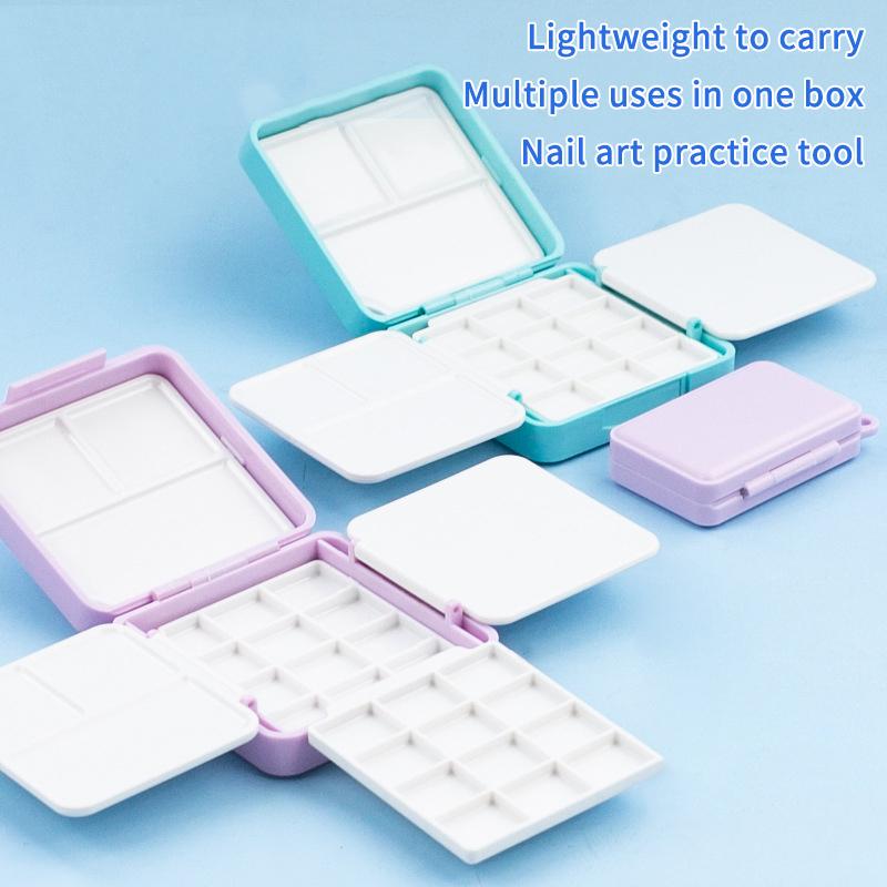 Portable Travel Watercolor Plastic 12/24 Grids Painting Box With Palette Half Pan Mini Paint Storage Case For Art Supplies