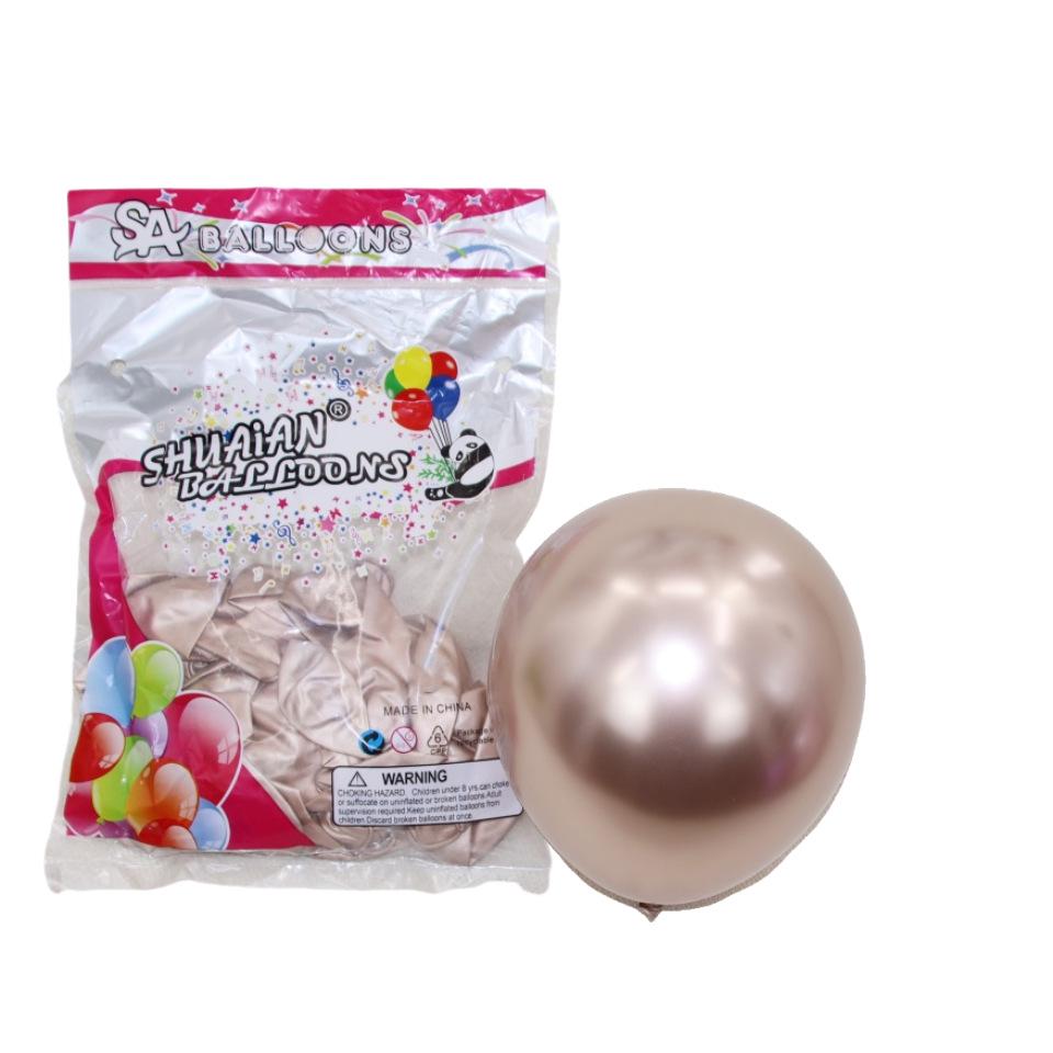 Shuai An Metallic Chrome Balloons: Gold, Silver, Blue, Green, Purple - 5", 10", 18", 36" Round Latex Party Decorations