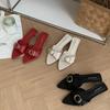 Fashion Shoes Woman's Slippers Pointed Toe Thin Heels Slides 2025 Peep Sexy Thin Heels Shoes Woman's Slippers Peep Toe Slides 2025 Point