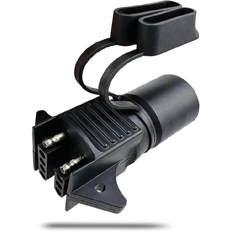 AutoSonic 7 Pin Blade To 4 Pin Flat Trailer Adapter | Female Trailer Connector Plug | 7 Way To 4 Way Converter | Flat Connection | Weatherproof