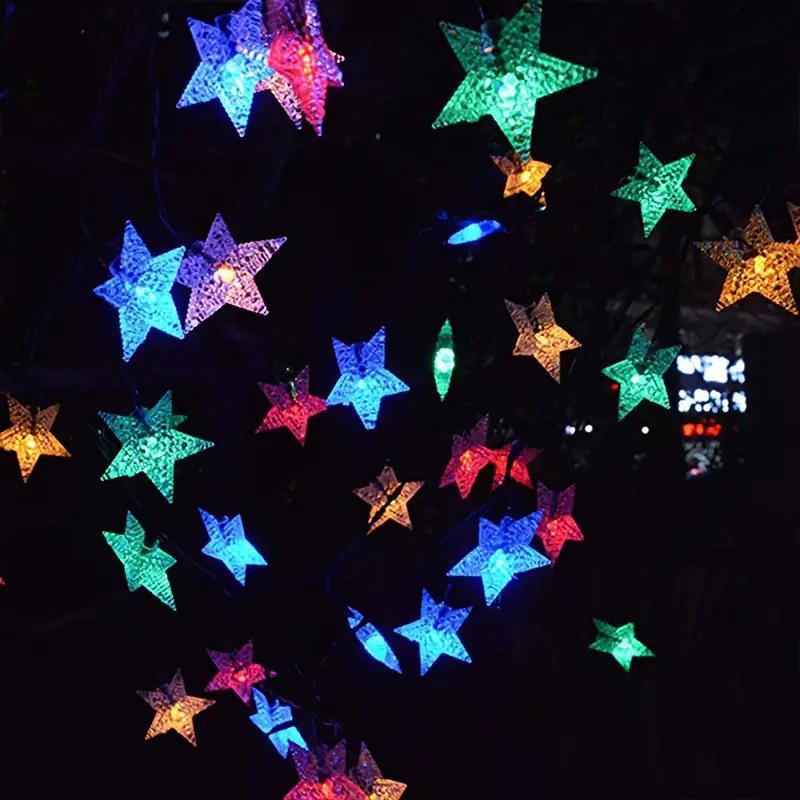 Solarbetriebene Stern Lichterkette Außen Wasserdicht Lichterkette mit 8 Modi für Weihnachten Hochzeit Party Baum Garten Feiertag 864