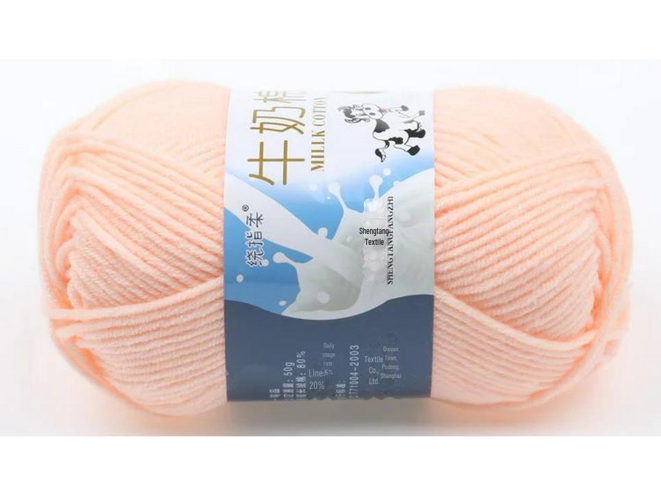 5-Strand Milk Cotton Baby Wool Hat & Scarf Hand-Woven Medium-Thick Yarn Set