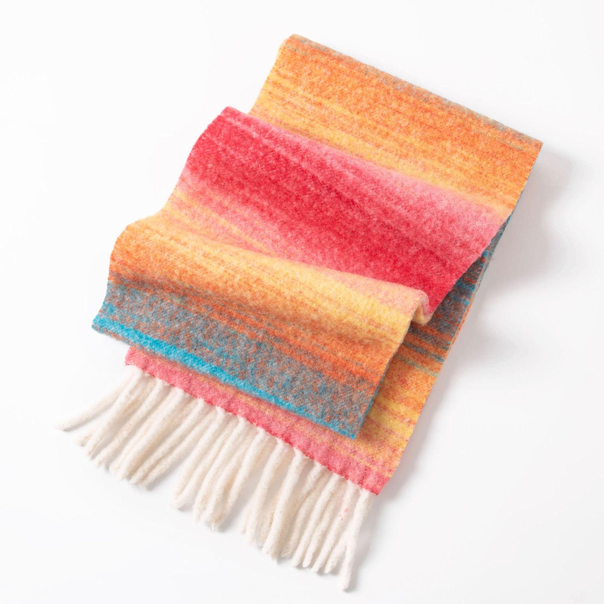 

2024 Новый 100% овечья шерсть шарф женский зимний корейский выпуск универсальный плюс бархат толстый повседневный студенческий теплый шарф шаль 30*210cm