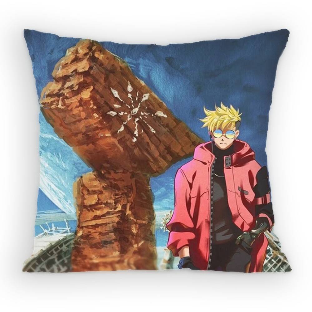 Trigun Anime Vash the Stampede Pillow Case Antidustmite Pillowcase Invisible Zipper Silky Sofa Cushion Cover for Bedroom