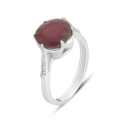 Silver Ring with Natural Ruby ​​5.641ct, Product Weight 4.35 G (2157946)