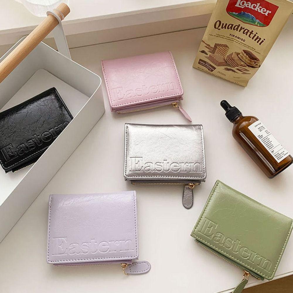 

Solid Color Coin Purses Letter Printing Money Bag New Card Holder Lady