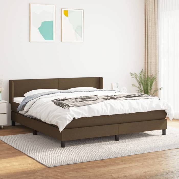 3129572 vidaXL Divan Bed with Mattress Dark Brown 180x200 Cm