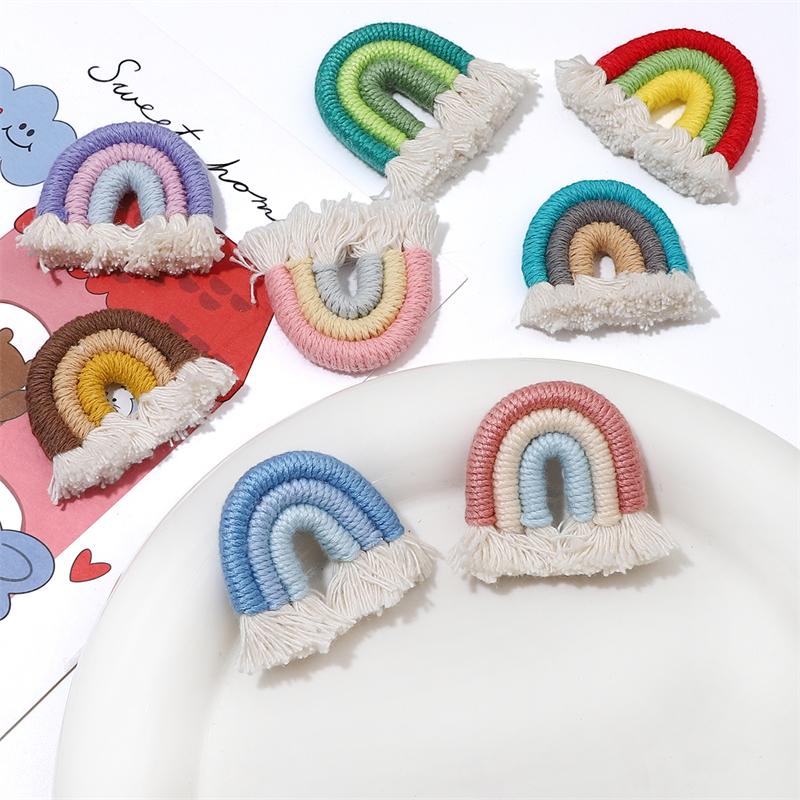 1pc Handmade 45mm Braided Cotton Tassle Charm Pendnat for Earring Necklace Keychain DIY Jewelry Craft Making