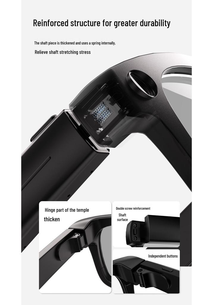 Occhiali Intelligenti AI T100: 800W Video Pixel, Foto, Traduzione, Streaming, Chiamate e Musica.