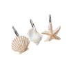 12Pcs Ocean Theme Shower Curtain Hook White And Brown Resin Curtain Hooks Decor For Bathroom Baby Room Bedroom Living Room