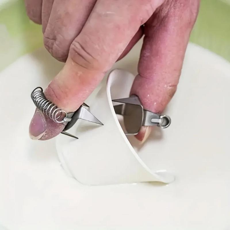 2pcs Pottery Glaze Tool, Fingertip Dip Glaze Clip, Stainless Steel Glaze Clip, DIY Teacup Clip