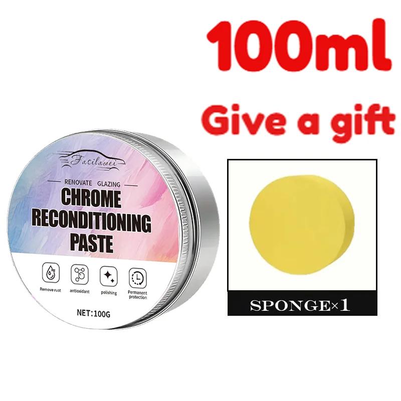 

Chrome Metal Restorer Oxidation Remove Brightener with Sponge Chrome Oxidation Remover Car Metal Polish Restorer